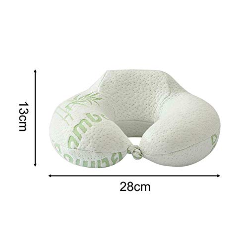 Baifeng Almohada cervical para avión viaje de fibra de bambú viscoelástica almohada en forma de U para adultos viajes