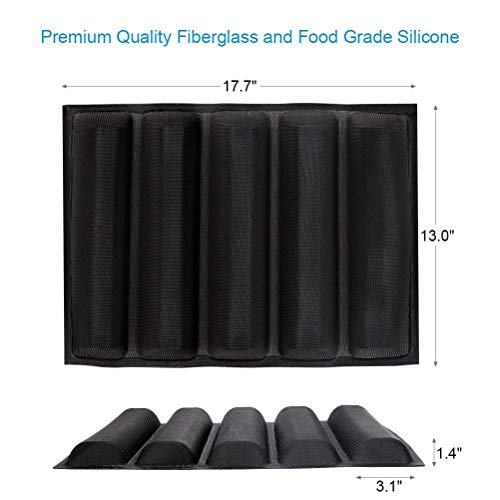 Baker Boutique silicona Pan molde antiadherente reutilizable para horno forma de perforado molde 5 moldes