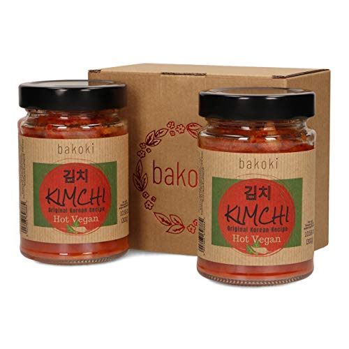 Bakoki® Premium KIMCHI Hot VEGAN, Receta Coreana Original, sabor fuerte (2 x 300g)