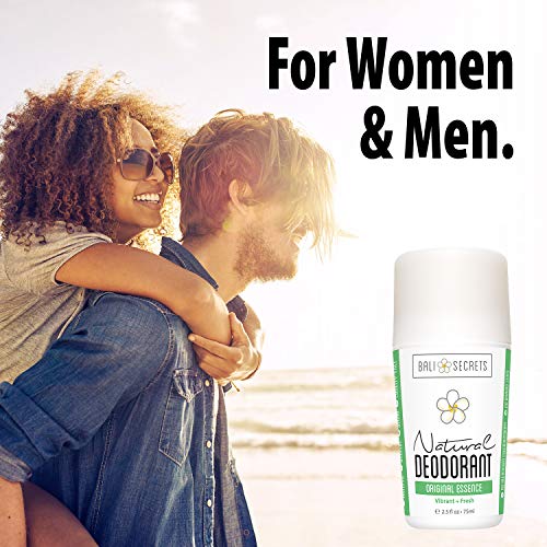Bali Secrets Desodorante Natural- Orgánico y Vegano- Para Mujeres y Hombres- Frescura Todo el Día- Protección Confiable y Duradera- 2.4 fl.oz/75ml Aroma: Esencia Original