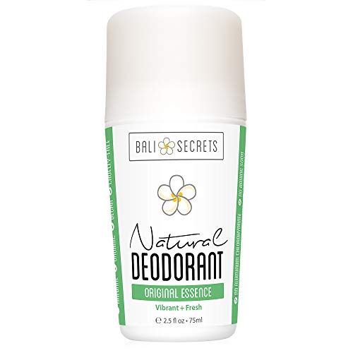 Bali Secrets Desodorante Natural- Orgánico y Vegano- Para Mujeres y Hombres- Frescura Todo el Día- Protección Confiable y Duradera- 2.4 fl.oz/75ml Aroma: Esencia Original