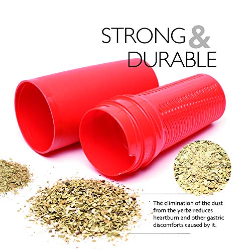 BALIBETOV Despolvillador para Yerba Mate I Accesorio para Calabaza Mate I Yerbera Separa polvillo de la Yerba I Reduce Acidez (Rojo)
