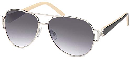 Balinco 17 modelos mujeres Aviadores gafas de sol de aviador gafas de sol 70s (Negro-Gris Historia)