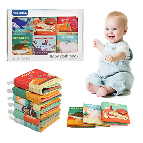 Ballery Libros Blandos para Bebé, No tóxicos Educación Temprana Libro de Tela Desarrollo de Inteligencia Libro de Cognición Aprendizaje y Educación para Bebé Recién Nacido Niños- 6 Piezas