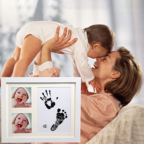 Ballery Marco Huella Bebe, No Tóxico seguro Kit de Marco Para Manos y Huellas de Bebé para Niño y Niña Recuerdo Memorable Portafotos Huella Bebe Regalos Originales para Recien Nacidos