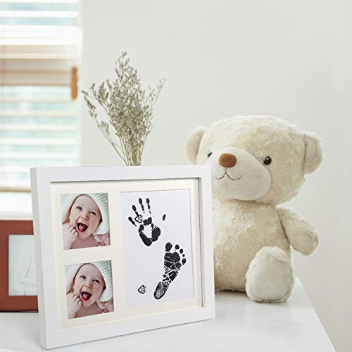 Ballery Marco Huella Bebe, No Tóxico seguro Kit de Marco Para Manos y Huellas de Bebé para Niño y Niña Recuerdo Memorable Portafotos Huella Bebe Regalos Originales para Recien Nacidos