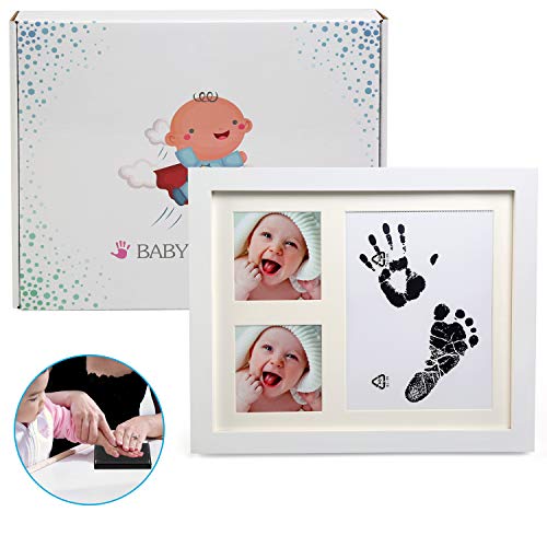 Ballery Marco Huella Bebe, No Tóxico seguro Kit de Marco Para Manos y Huellas de Bebé para Niño y Niña Recuerdo Memorable Portafotos Huella Bebe Regalos Originales para Recien Nacidos