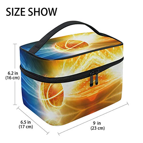 Baloncesto De Hielo De Fuego Organizador Bolsa de Cosméticos Bolsas Neceseres de Maquillaje Estuche de Aseo de Tocador para Mujeres Señoras Niñas
