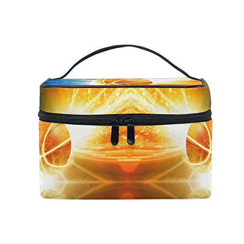 Baloncesto De Hielo De Fuego Organizador Bolsa de Cosméticos Bolsas Neceseres de Maquillaje Estuche de Aseo de Tocador para Mujeres Señoras Niñas
