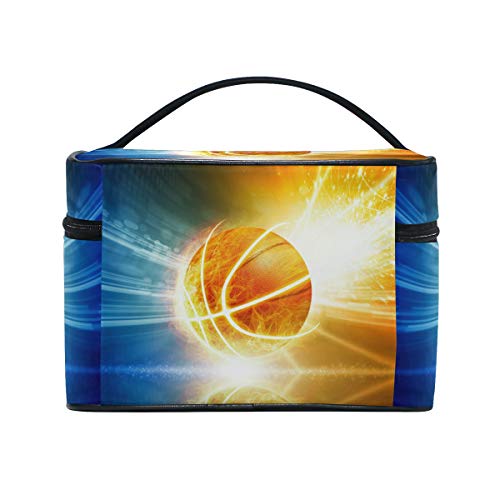 Baloncesto De Hielo De Fuego Organizador Bolsa de Cosméticos Bolsas Neceseres de Maquillaje Estuche de Aseo de Tocador para Mujeres Señoras Niñas
