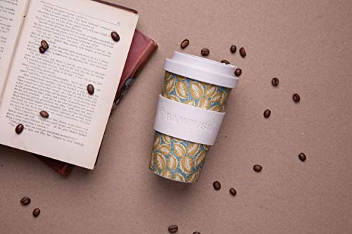 Bambusa Taza de café de bambú Taza Reutilizable del Viaje de Eco Friendly | Bolsa Gratis incluida