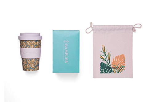 Bambusa Taza de café de bambú Taza Reutilizable del Viaje de Eco Friendly | Bolsa Gratis incluida
