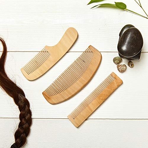 bambuswald© Peine ecológico de 100% bambú - para mujeres hombres niños - para cabello y barba ǀ Peine de madera Peine natural con mango ǀ Peine de bolsillo para viajes