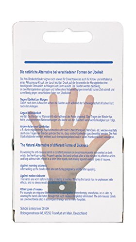 Banda de acupresión Scarlet Health "Sea"; 1 par (2 piezas), bandas de acupresión para adultos y niños; pulsera elástica para estimulación de puntos de acupresión, color azul