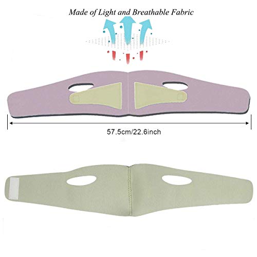 Banda moldeadora de cara sin dolor, vendaje de estiramiento facial de línea en V, cinturón de pérdida de peso facial reductor de doble mentón, elimina la flacidez de la piel reafirmante de estiramie
