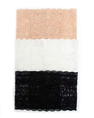 Bandas elásticas antirozaduras para el muslo y adelgazamiento sexy, banda de encaje suave para evitar rozaduras en los muslos. Negro con bolsillo. L