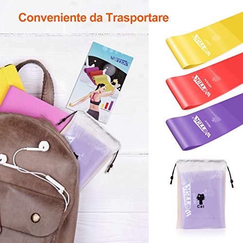 Bandas Elasticas Fitness(3 Piezas), Cintas Elasticas con 3 Niveles de Resistencia, Bandas de Resistencia Ideal para Pilates, Yoga, Rehabilitación, Musculacion, Entrenamiento de Fuerza y Flexibilidad