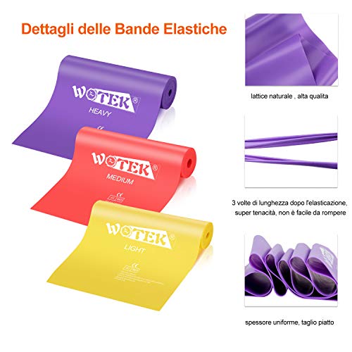 Bandas Elasticas Fitness(3 Piezas), Cintas Elasticas con 3 Niveles de Resistencia, Bandas de Resistencia Ideal para Pilates, Yoga, Rehabilitación, Musculacion, Entrenamiento de Fuerza y Flexibilidad