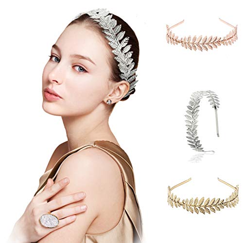 Bandas Para El Cabello Para Mujeres Moda Retro Boda Metal Hoja De Oro Banda Para El Cabello Niñas Accesorios Para El Cabello Con Aro 4piezas