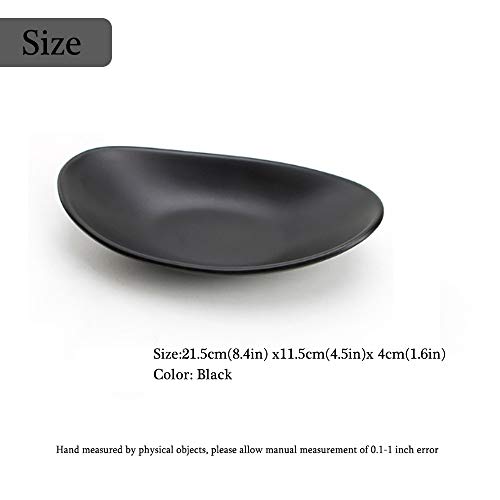 Bandeja de Plato de Porta Anillos y Joyas Organizador de la Llave de la joyería Negro, Plato de la decoración del aparador para Entrada habitación Central (Oval)