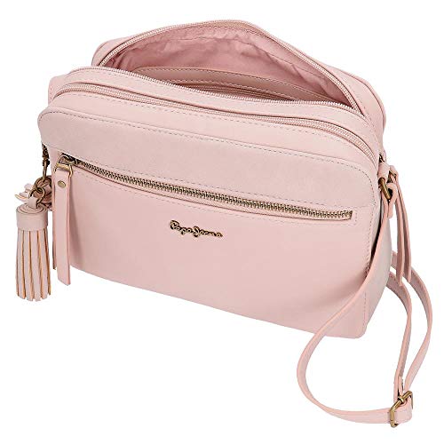 Bandolera doble cremallera Pepe Jeans Bitmat Rosa