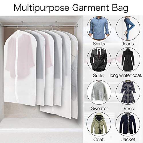 BangShou Fundas de Ropa Juego de Fundas de Ropa Transpirables,Bolsas de Ropa a Prueba de Polvo,con Cremallera Completa y Agujero Superior para Gancho de Percha (60 X 80CM)