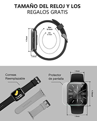 BANLVS Smartwatch, Reloj Inteligente Impermeable IP68 Pantalla Táctil de 1.54" con Pulsómetro, Monitor de sueño, Notificaciones Inteligentes,Podómetro Pulsera Actividad Inteligente para Hombre y Mujer