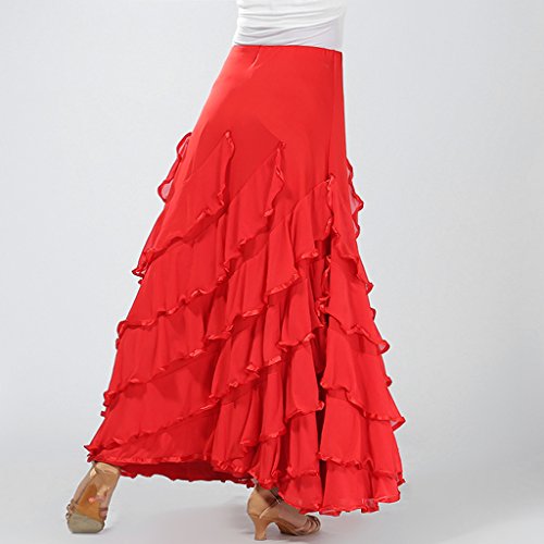 Baoblaze Vestido de Flamenca Ropa de Baile Accesorios de Mujer Falda de Tango - Negro, 920cm