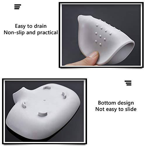 BAOXIN 2 Jabonera de Silicona, Jjabonero para Drenar Jabón, Simple y Autodrenante, Caja de Almacenamiento para Baño y Cocina,2 Toalla de Mano como Regalo