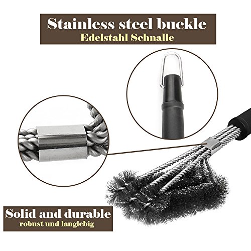 Barbacoa Cepillo, 3 En 1 BBQ Grill Cepillo Con El Acero Inoxidable Cerdas De Alambre De Acero Para Carbón Vegetal y Parrilla Eléctrica Barbacoas Al Aire Libre, de Jardín, de Camping Y De Sobremesa