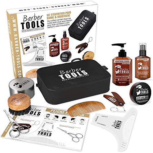 ✮ BARBER TOOLS ✮ Kit / Set / Estuche de arreglo y cuidado de la barba y afeitarse | Cosmético Made in French