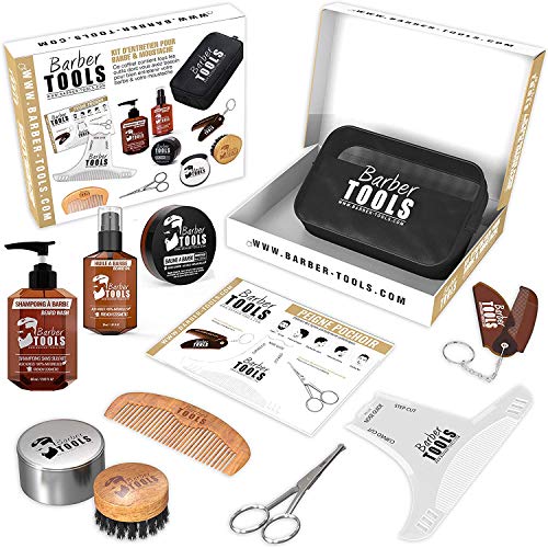 ✮ BARBER TOOLS ✮ Kit / Set / Estuche de arreglo y cuidado de la barba y afeitarse | Cosmético Made in French