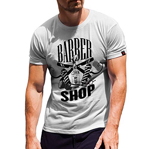Barbershop #30539 - Camiseta de manga corta para barba Blanco XL
