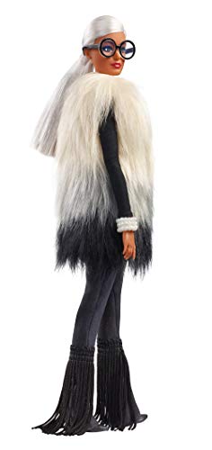 Barbie Collector Muñeca diseñada por Iris Apfel, look blanco y negro (Mattel FWJ27)