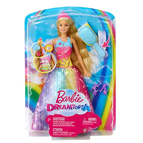 Barbie Dreamtopia, muñeca Cabello Mágico rubia, juguete +3 años (Mattel FRB12)