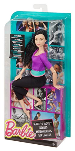 Barbie Fashionista Made to Move, Muñeca articulada top color lila (Mattel DHL84)