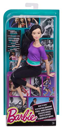 Barbie Fashionista Made to Move, Muñeca articulada top color lila (Mattel DHL84)