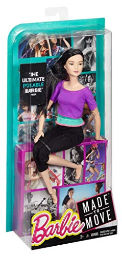 Barbie Fashionista Made to Move, Muñeca articulada top color lila (Mattel DHL84)