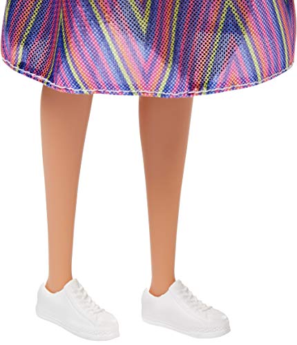 Barbie - Fashionista Muñeca con Mechas Azules y Falda Estampada (Mattel FXL53) , color/modelo surtido