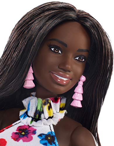 Barbie Fashionista - Muñeca morena con vestido floral (Mattel FXL46)
