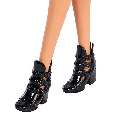 Barbie Fashionista - Muñeca rubia con ondas y vestido a cuadros (Mattel GBK09)