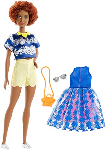 Barbie- Muñeca Fashionista Afroamericana con Modas, (Mattel FRY80)