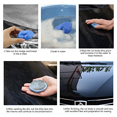Barra Arcilla, Gifort magic car clay bar detailing cleaner limpiador arcilla Automóvil Barra de la Arcilla (3 Pcs)