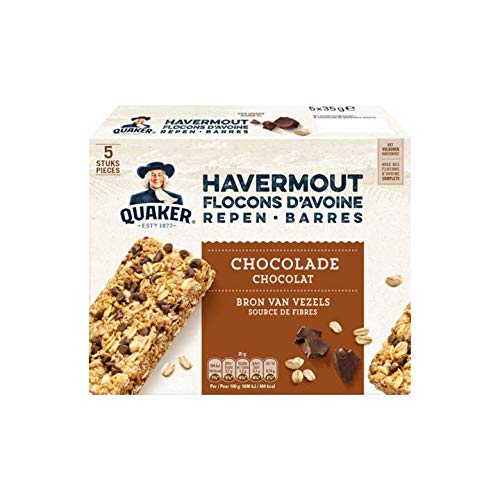 Barra De Avena Con Chocolate | Quaker | Barras De Avena Chocolate 5 x 35g | Peso total 150 gramos