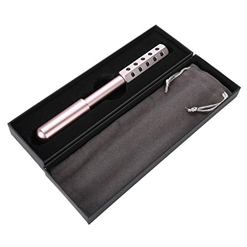 Barra de masaje con rodillo facial, partículas de germanio Rodillo de masaje facial Barra de arrugas de estiramiento de la piel Barra de belleza energética antiarrugas para estiramien(Rosado)