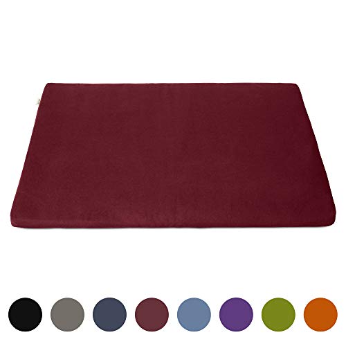 basaho Zabuton Estera de Meditación | Algodón Orgánico (Certificación Gots) | Relleno de Fibra de Lana Reciclada | Colchoneta de Meditación (Borgoña Tibetano)