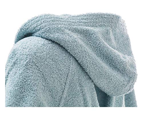Bassetti - Albornoz con capucha para hombre/mujer, disponible en varias tallas y colores, 100% algodón azul Sky talla M