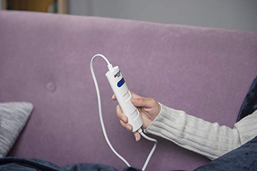 Bastilipo ME-160 - Manta eléctrica azul - 160 W con 6 niveles de potencia y sistema de seguridad de autoapagado - Franela extrasuave y lavable