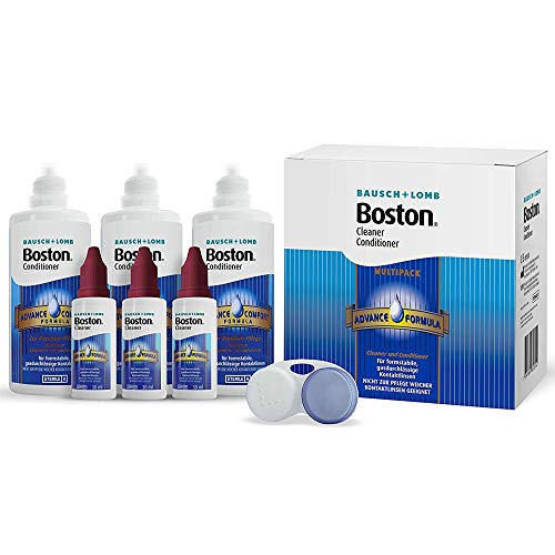 Bausch & Lomb Boston Multi Pack, 3 x 30 ml Limpiador Plus 3 x 120 ml almacenamiento, Inclusive Depósito