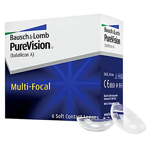 BAUSCH + LOMB  - PureVision® Multifocales - Lentes de contacto de reemplazo mensual para Presbicia - Pack de 6